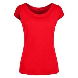 Build Your Brand Womens/Ladies Wide Neck / City Red